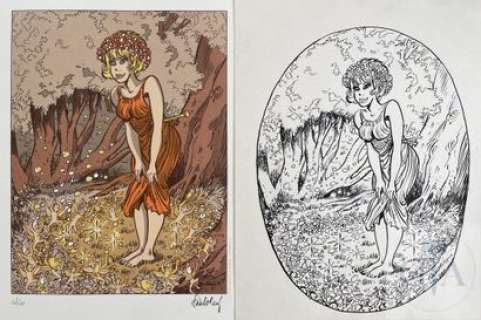 Walthery/Natacha. Dessin original reaise pour un ex-libris… | Dagoty