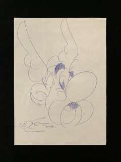 Uderzo - Dédicace sur feuille - Astérix (1980s) | Catawiki