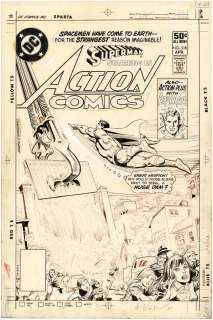 ACTION COMICS #518 COMIC BOOK COVER ORIGINAL ART BY ROSS ANDRU. | Hake’s