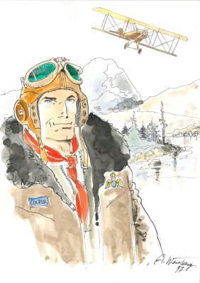 Lot 194 - ALBERT WEINBERG (1922-2011). Dan Cooper. Dessin couleurs. | HVMC