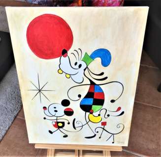 Mickey, Pluto & Goofy inspired by Joan MirÃ³ - Acrylic on Canvas - Tony Fernandez - Art original | Catawiki