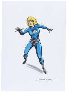 INVISIBLE WOMAN OF THE FANTASTIC FOUR SPECIALTY ORIGINAL ART BY RAFAEL LÓPEZ ESPÍ.