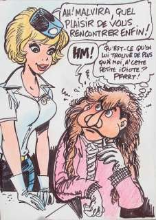 Walthéry | Natacha, illustration au feutre et aux crayons de … | Banque Dessinée