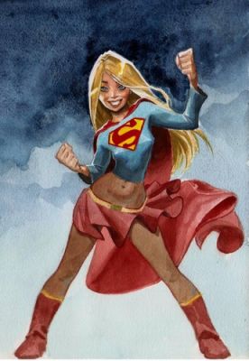 Supergirl – Original art watercolor by jefter (Hand Painted) | eBay US (Buy It Now)