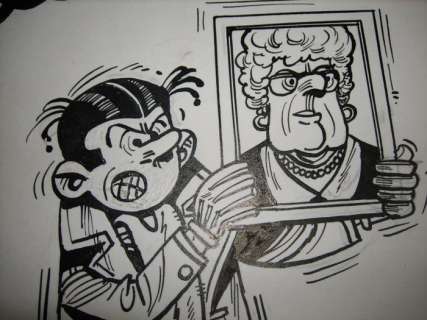 Buth (Budt, Leo De) - Originele tekening titelpagina - Thomas Pips - De 13 stoelen - (1970) | Catawiki