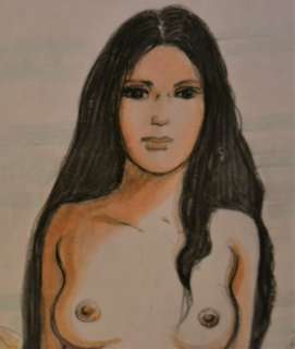 Ella Mahé - Crayon lithographique et aquarelle avec dessin au verso - Ella Mahé en Egypte | Catawiki