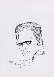 BERNIE WRIGHTSON ORIGINAL ART FRANKENSTEIN’S MONSTER HEAD SKETCH. | Hake’s