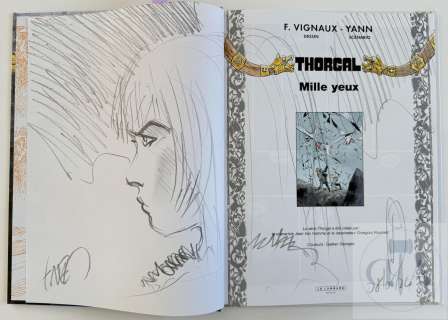 Vignaux/Thorgal. Album T41 "Mille yeux" EO de 2023 qui contient un dessin original. Signé. Etat neuf. - Lot 272 :