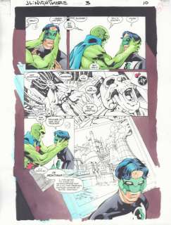 Anibal Rodriguez, Jeff Johnson, John Kalisz - Justice League: a Midsummer‘s Nightmare #3 P.10 Color Guide Art - Martian Manhunter Reads Green Lantern‘s Mind - 1996