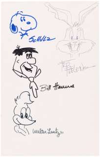 CHARLES SCHULZ, BILL HANNA, WALTER LANTZ & FRIZ FRELENG ORIGINAL ART JAM. | Hake’s
