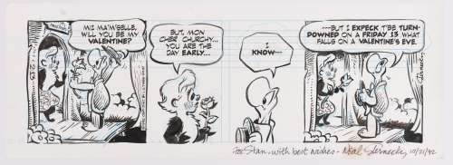 POGO DAILY STRIP 2/13/1992 ORIGINAL ART BY NEAL STERNECKY. | Hake’s