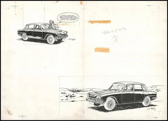 Lot 289 - Mittéï. Illustration originale Voiture