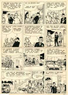 TILLIEUX Gil Jourdan Popaïne et vieux tableaux Encre de Chine et couleurs | Millon