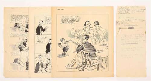 MOSER, FRANK H. (1886-1964). THREE ORIGINAL CARTOON-DESIGNS IN PEN AND BLACK INK | Zwiggelaar Auctions