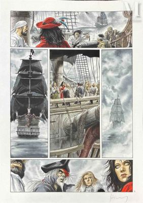 Jeremy (Jérémy Petiqueux, Né En 1984) | Lot 130 : Barracuda, Tome 6, Délivrance, mise en couleur de la planche 5. | Millon