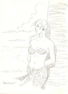 Lot 169 - Berthet. Dessin original non nominatif Pin-up | BDEnchères