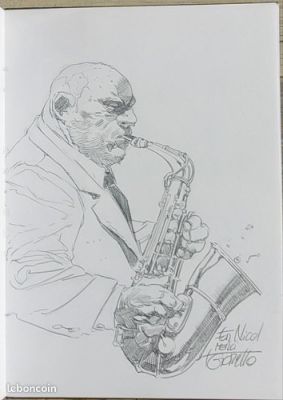 TOMAS GIORELLO dedicace comics jazz music Original art sketch | eBay Europe (Buy It Now)