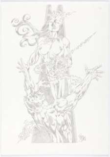 Paco Diaz - Dangerous Curves Volume One: Women of Action Illustration Original Art (SQP, 2008).