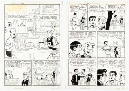 Dan DeCarlo (Attributed) - Laugh Comics #124 Complete 6-Page Story "Use Your Brain" Original Art (Archie Comics, 1961).