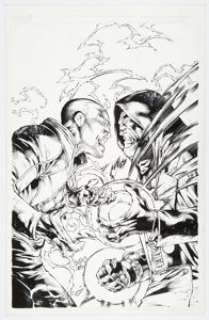 Benes, Ed - Ed Benes and Jorge Gonzalez InFAMOUS #3 Cover Original Art (DC, 2011)....