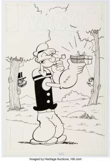 Wildman, George - George Wildman Popeye the Sailor Cover Original Art and Color Guide Group of 3 (Western, 1979-1980).... (Total: 3 Original Art)