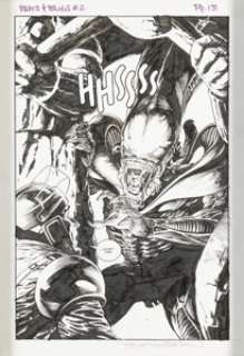 Wrightson, Bernie | Bernie Wrightson Batman / Aliens #2 Splash Page 13 Original Art (DC/Dark Horse, 1997).... | Heritage
