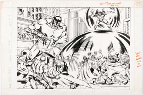 Brown, Bob | Bob Brown and Dave Cockrum The Avengers #126 Double Splash Page 8-9 Original Art (Marvel, 1974).... | Heritage