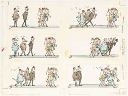 Smith, Claude | Claude Smith Playboy March-1965 Two-Page Gag Cartoon Illustration Original Art (HMH, 1965).... | Heritage