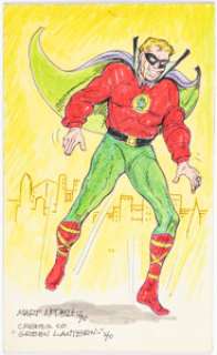 Nodell, Martin - Martin Nodell - Alan Scott: Golden Age Green Lantern Illustration Original Art (1990)....