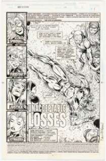 Zircher, Patrick - Patrick Zircher, Mark McKenna, and Aaron McClellan The New Warriors #55 Story Page 1 Original Art (Marvel, 1995)....