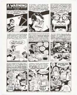 Bagge, Peter - Peter Bagge Weirdo #18 Complete 1-Page Story "A Warning from Peter Bagge" Original Art (Last Gasp, 1986)....