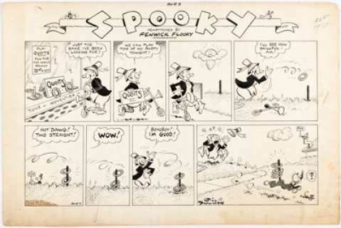 Bill Holman - Spooky Sunday Comic Strip Original Art dated 8-8-35 (Chicago Tribune/N.Y. News Syndicate, 1935).