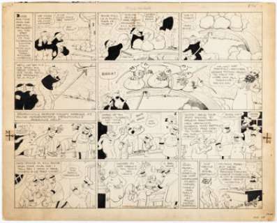 Rube Goldberg | Boob McNutt Partial Sunday Comic Strip Original Art dated 10-15-33 (Star Company, 1933). | Heritage