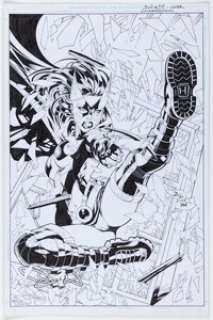 Ed Benes and Rob Lean - Birds of Prey #57 Cover Re-Creation Illustration Original Art (undated).