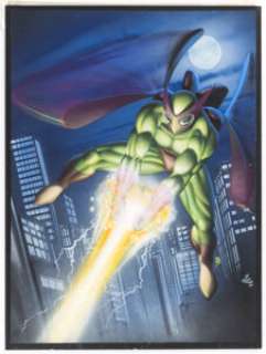 Peter Bollinger 1995 Fleer Ultra Spider-Man #4 Beetle Trading Card Painting Original Art (Fleer, 1995). | Heritage