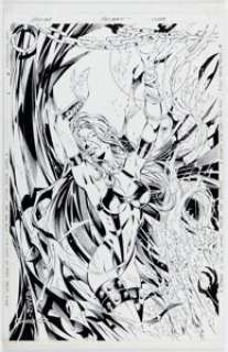 Randy Queen and Jason Gorder Hellina: Hellborn #1 Cover Original Art (Lightning, 1997).