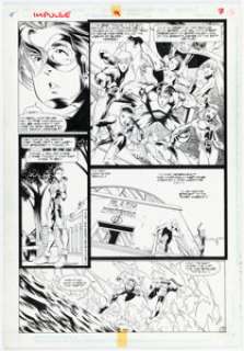 Humberto Ramos and Wayne Faucher Impulse #9 Story Page 7 Original Art (DC, 1995).