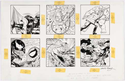 Mike Manley Marvel Universe 1994 Trading Card Back Art Illustrations Original Art (Marvel/Fleer, 1994). | Heritage