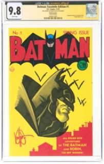 Ken Haeser Batman: Facsimile Edition #1 Sketch Edition - JSA Authentic Autograph Original Art (DC, 2023) CGC NM/MT 9.8 White pages. (Total: 2 Items)