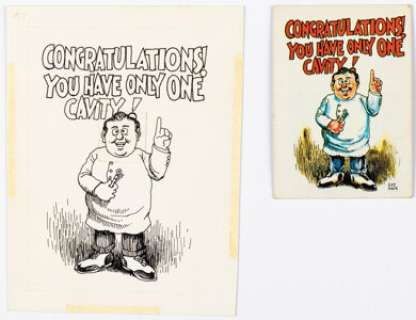 Robert Crumb Monster Greeting Card #47 Card Front Illustration Original Art (Topps, 1965). (Total: 2 Items) | Heritage