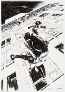 Bengal Spider-Gwen #7 Silk and Spider-Woman Splash Page 3 Original Art (Marvel, 2016). | Heritage