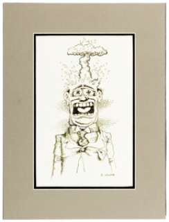 Robert Crumb - Exploding Nazi Brain Illustration Original Art (undated). | Heritage