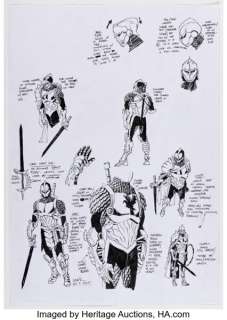 Luca Pizzari - Black Knight Design Sheet Original Art (Marvel, 2015).