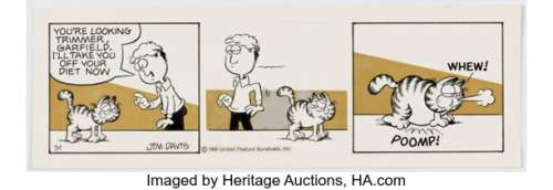 Jim Davis Garfield Daily Comic Strip Original Art dated 3-1-80 (United Feature Syndicate, 1980). | Heritage