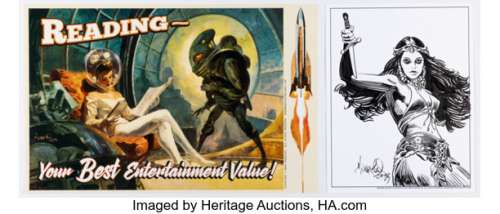 Mark Wheatley - Dejah Thoris Illustration Original Art and Memorabilia Group of 7 (2023). (Total: 7 Original Art)