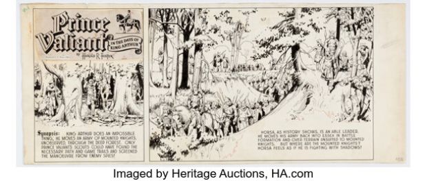 Hal Foster Prince Valiant #499 Partial Sunday Comic Strip Original Art dated 9-1-46 (King Features Syndicate, 1946). | Heritage