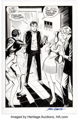 John Romita Sr. The Amazing Spider-Man #87 Splash Page 9 Re-Creation Illustration Original Art (undated). | Heritage