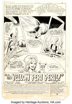 Kurt Schaffenberger and Joe Giella The New Adventures of Superboy #35 Splash Page 1 Original Art (DC, 1982). | Heritage