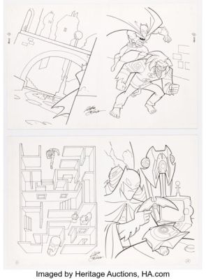 Erik Doescher [attributed] and Mike DeCarlo Batman Coloring Book Illustrations Original Art Group of 2 (DC, c. 2005). (Total: 2 Original Art)