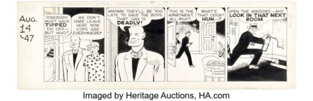 Chester Gould Dick Tracy Daily Comic Strip Original Art 8-14-47 (Chicago Tribune, 1947). | Heritage